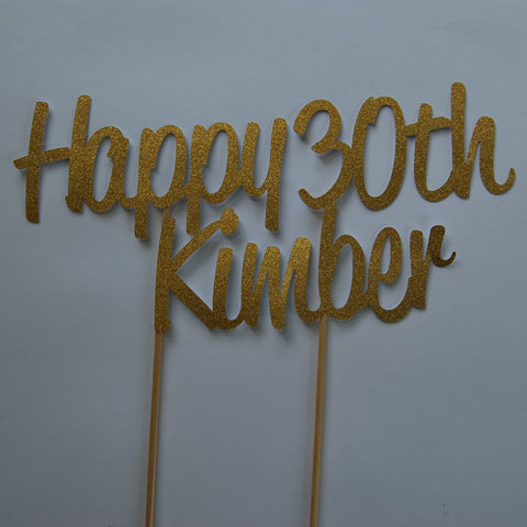 "Happy 30th" Cake Topper