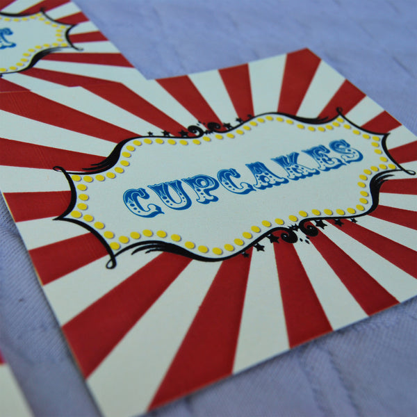 Vintage Carnival Buffet Signs