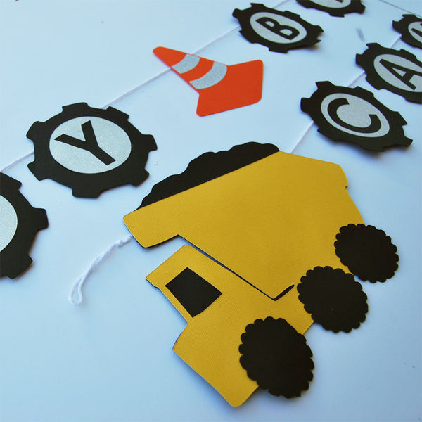 Construction Truck Birthday Banner