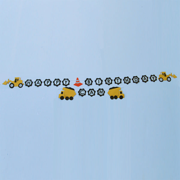 Construction Truck Birthday Banner