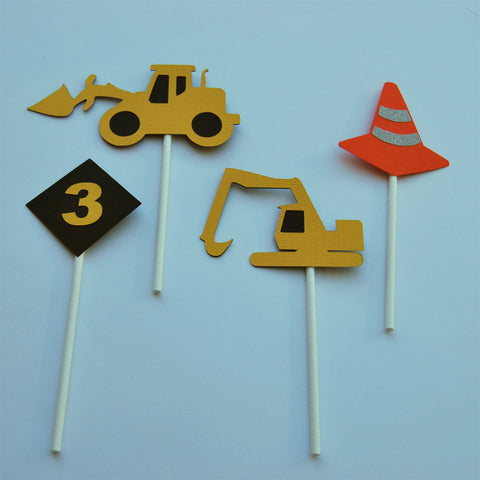 Construction Truck Cupcake Toppers