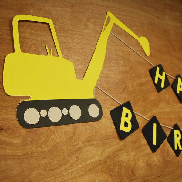 XL Construction Truck Birthday Banner