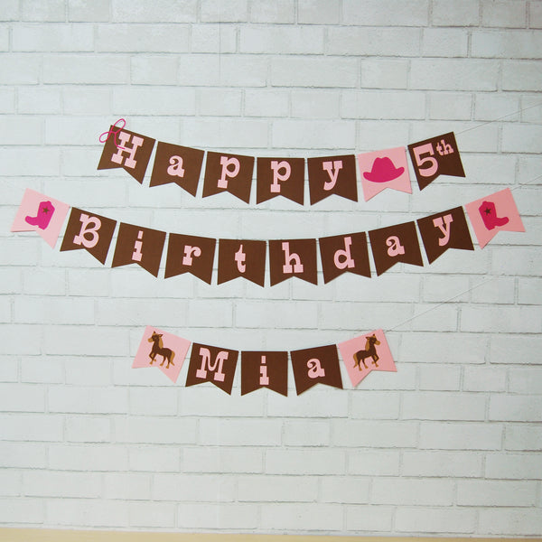 Cowgirl Birthday Banner