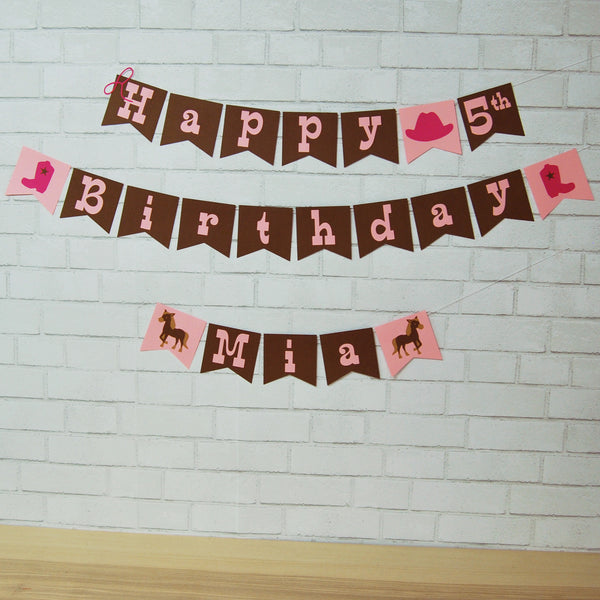 Cowgirl Birthday Banner