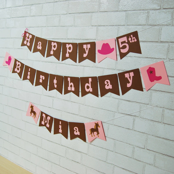 Cowgirl Birthday Banner