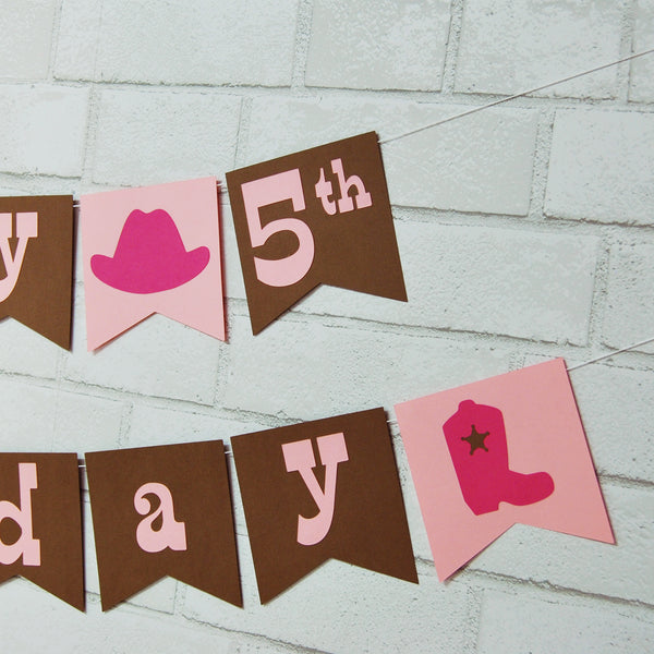 Cowgirl Birthday Banner