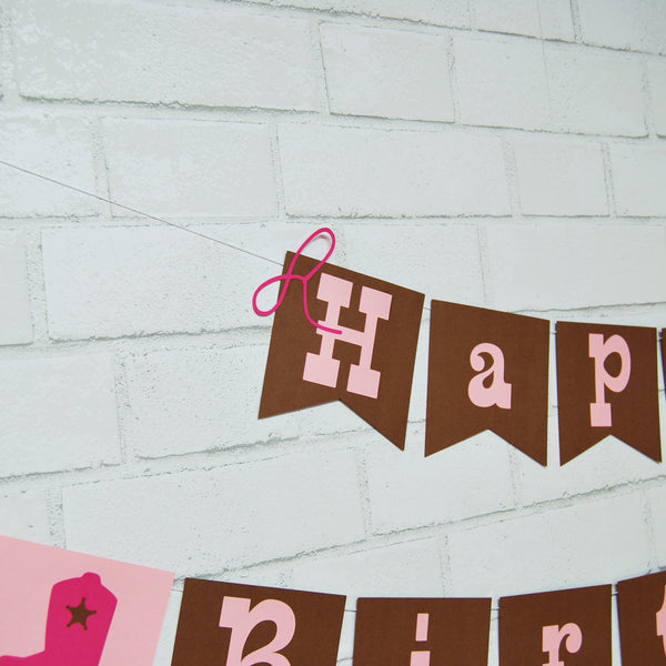 Cowgirl Birthday Banner