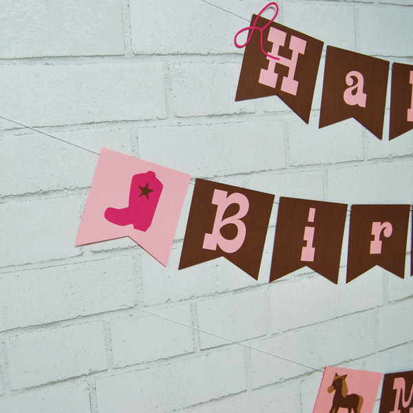 Cowgirl Birthday Banner