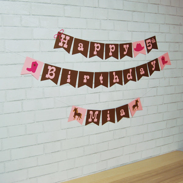 Cowgirl Birthday Banner