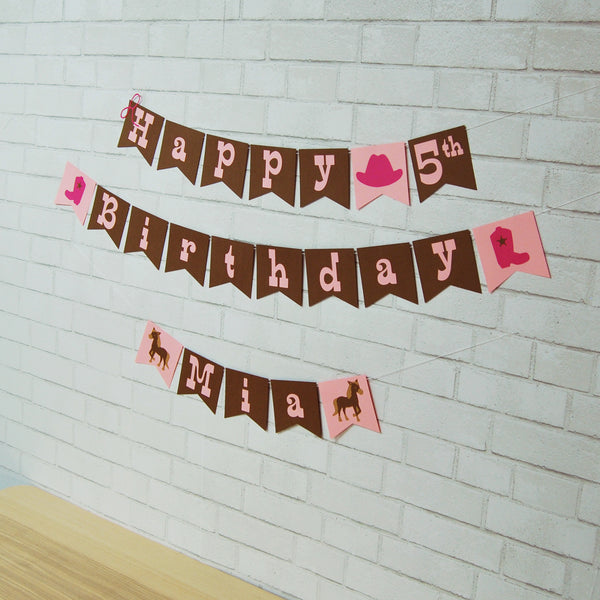 Cowgirl Birthday Banner