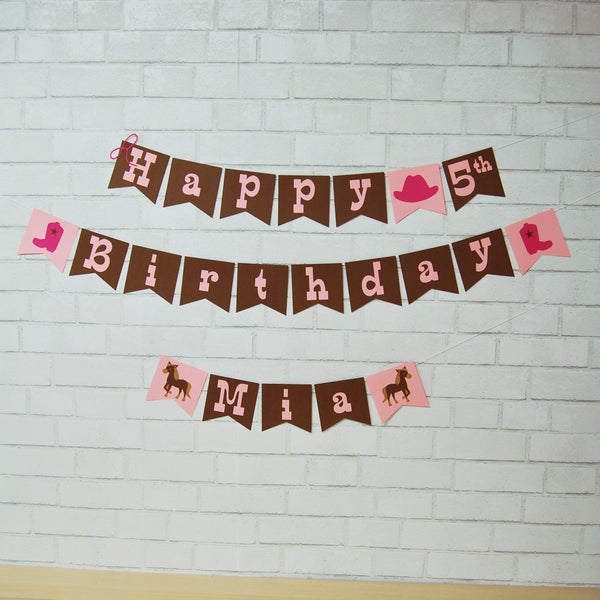 Cowgirl Birthday Banner