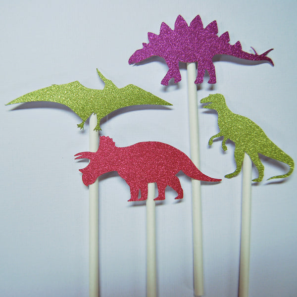 Glitter Dinosaur Cupcake Toppers