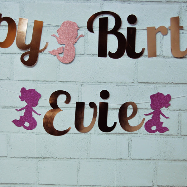 Dragon and Mermaid Birthday Banner