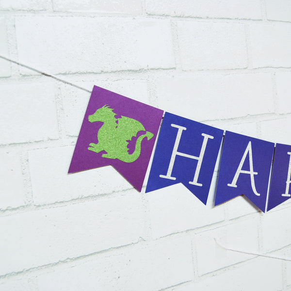 Dragon and Unicorn Birthday Banner