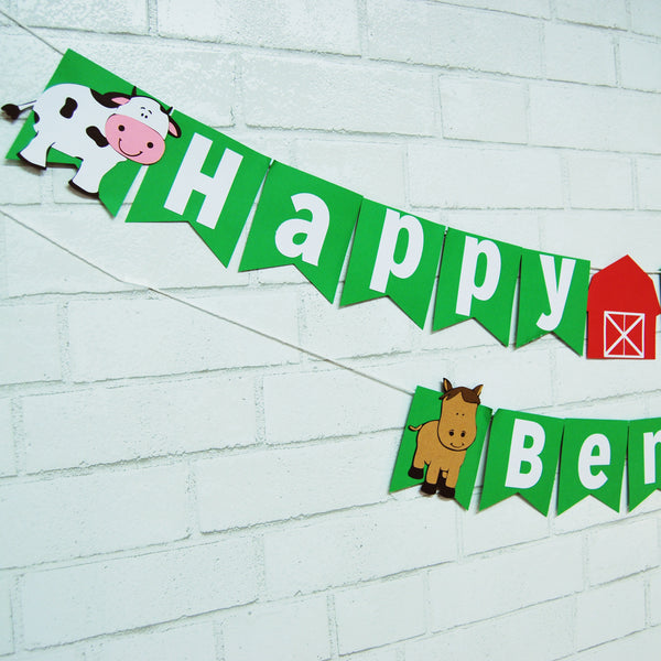Farm Birthday Banner
