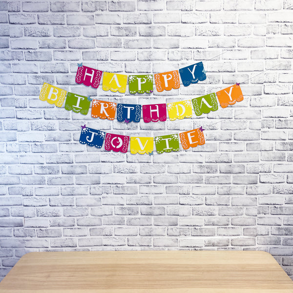 Floral Butterfly Fiesta Birthday Banner