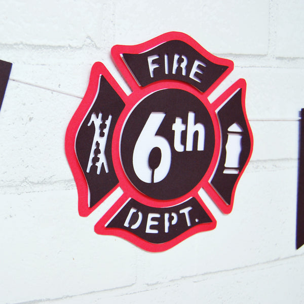 3D Firefighter Birthday Banner