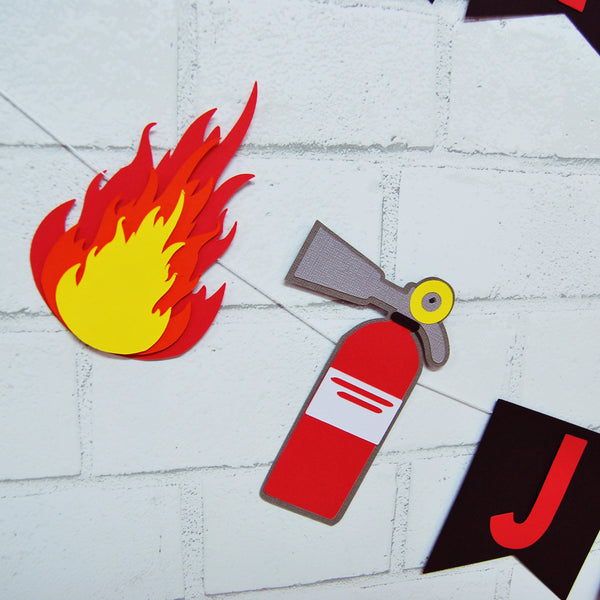 3D Firefighter Birthday Banner