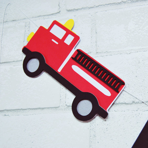 3D Firefighter Birthday Banner