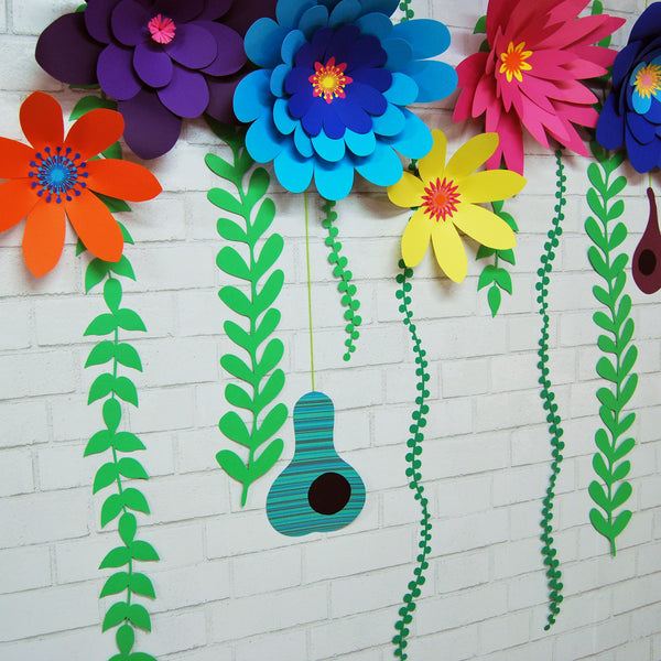 Trolls Inspired 3D Flowers and Gourds Backdrop