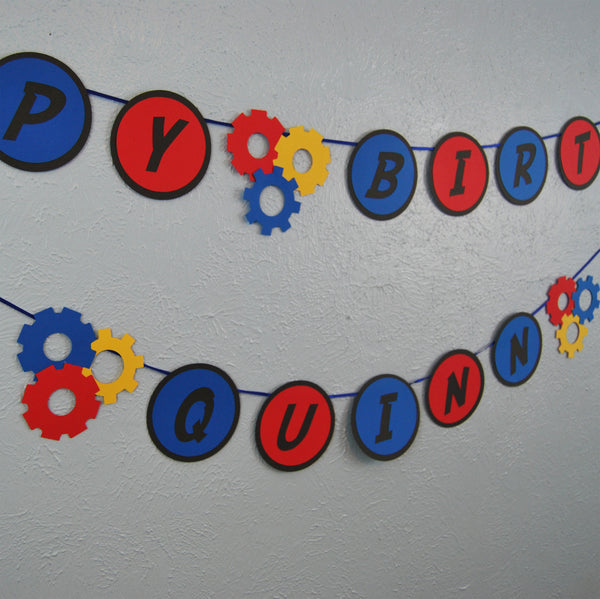 Robot Themed Birthday Banner