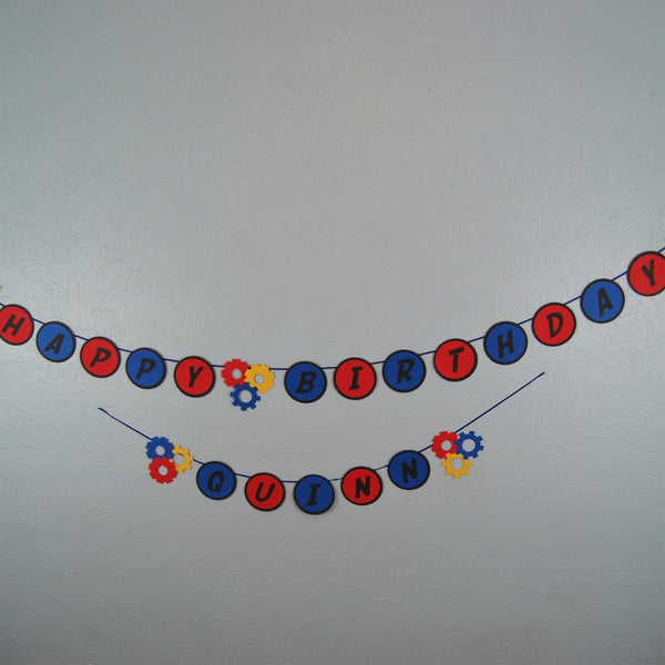 Robot Themed Birthday Banner