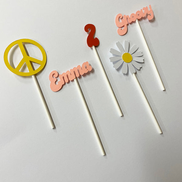 Groovy Cupcake Toppers