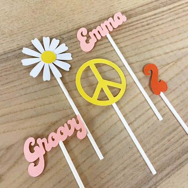Groovy Cupcake Toppers