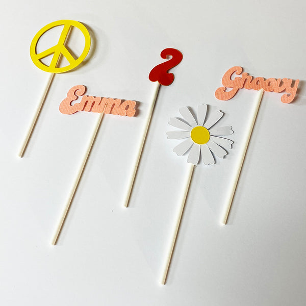 Groovy Cupcake Toppers