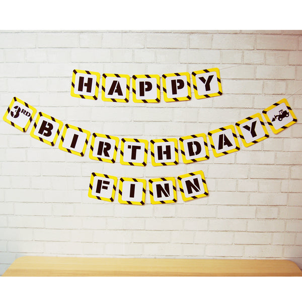 Happy Birthday Construction Banner