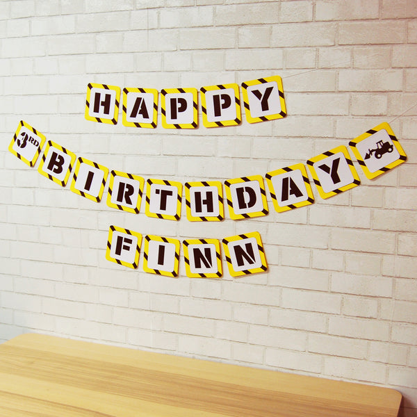 Happy Birthday Construction Banner