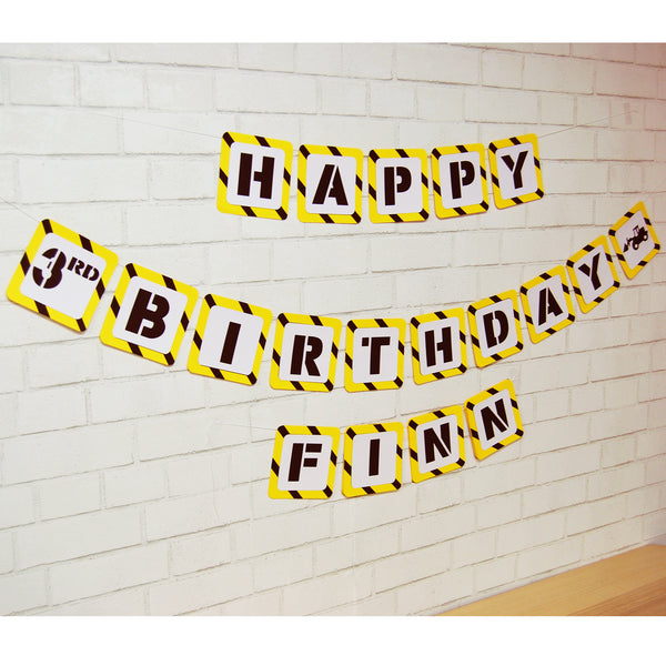 Happy Birthday Construction Banner