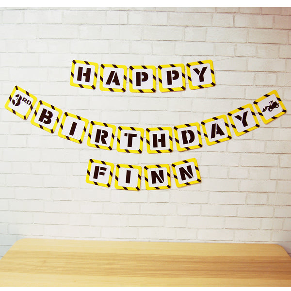 Happy Birthday Construction Banner