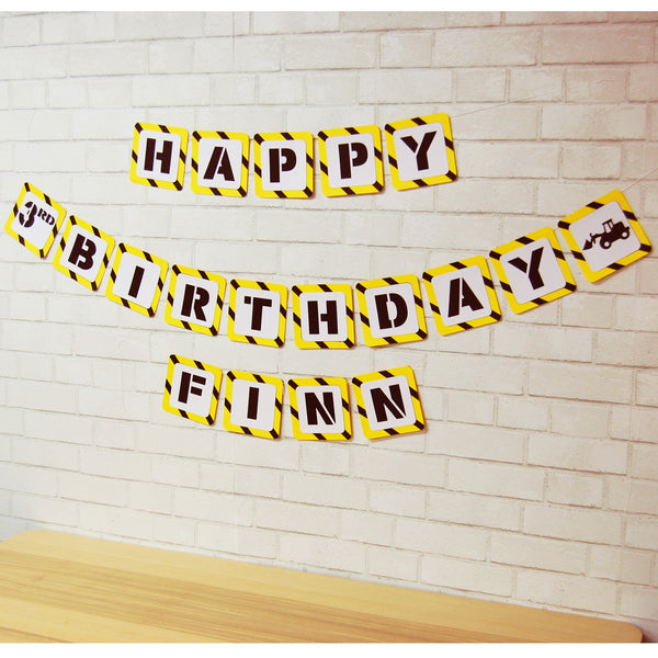 Happy Birthday Construction Banner