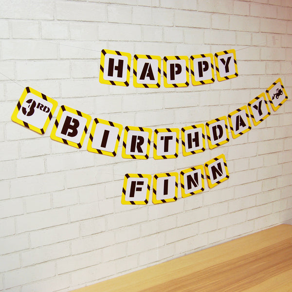 Happy Birthday Construction Banner