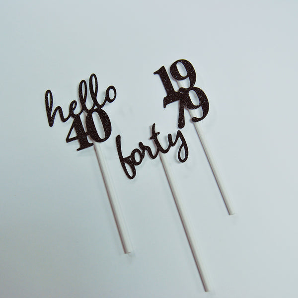 Hello 40 Cupcake Toppers