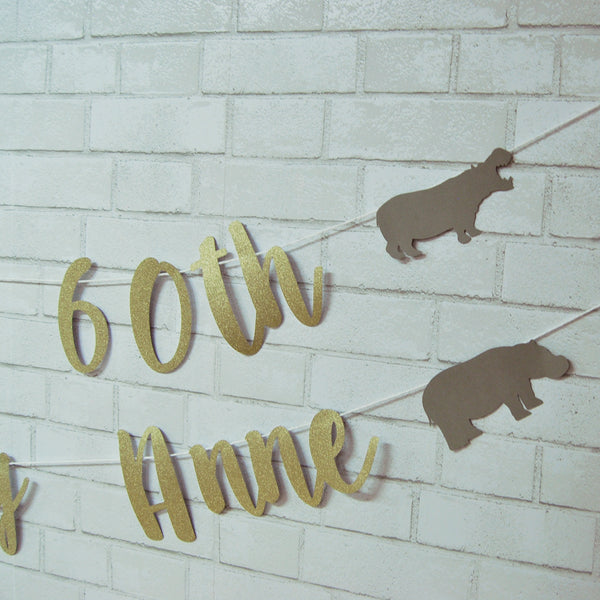 Hippo Birthday Banner