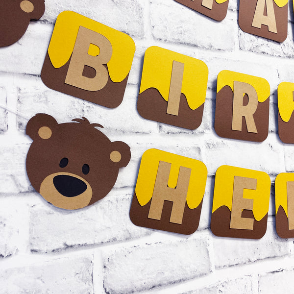 Honey Bear Birthday Banner