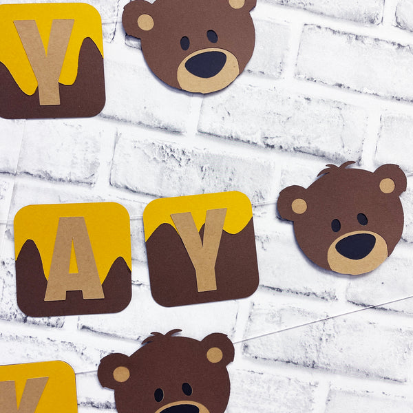 Honey Bear Birthday Banner