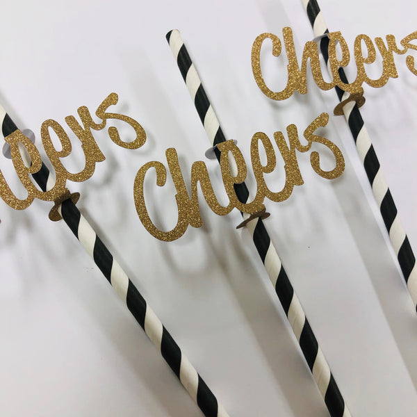 New Year's Eve 2020 "Cheers" Straw Toppers