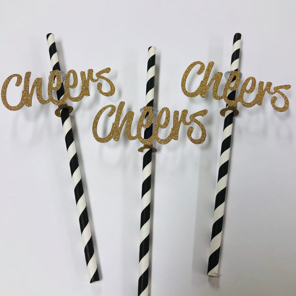 New Year's Eve 2020 "Cheers" Straw Toppers