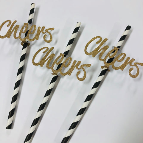 New Year's Eve 2020 "Cheers" Straw Toppers