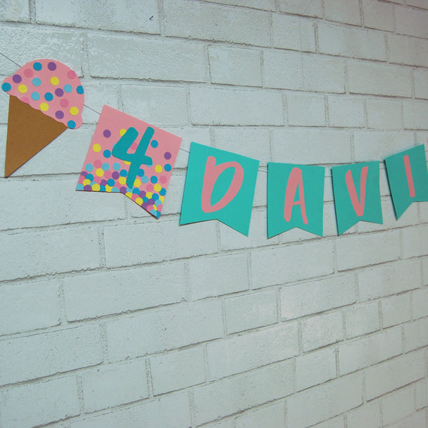 Ice Cream Sprinkles Name Banner