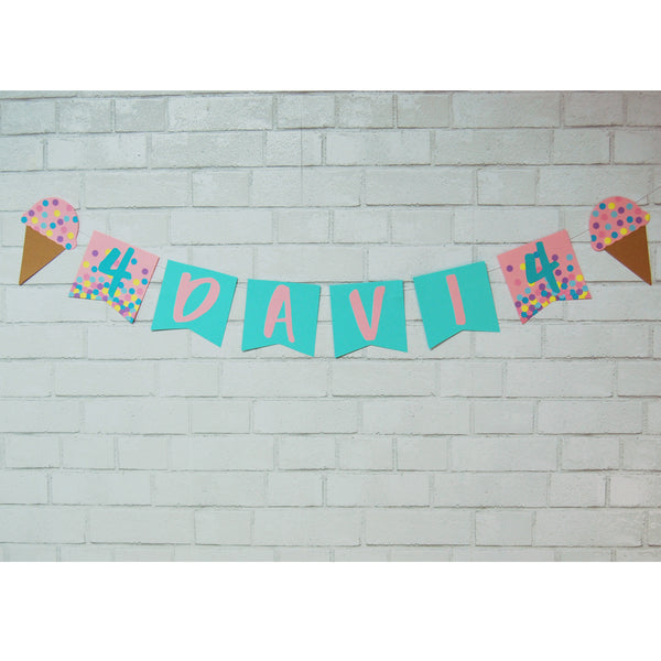 Ice Cream Sprinkles Name Banner