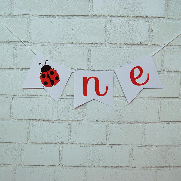 Ladybug "One" High Chair Banner