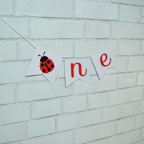 Ladybug "One" High Chair Banner