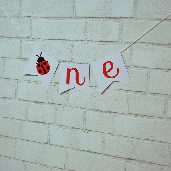 Ladybug "One" High Chair Banner