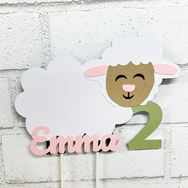 Little Lamb Birthday Cake Topper