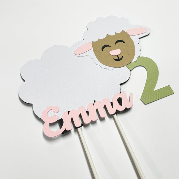 Little Lamb Birthday Cake Topper