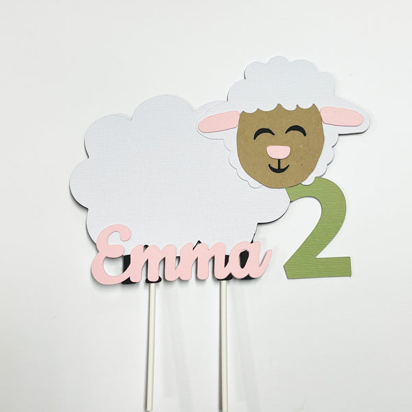 Little Lamb Birthday Cake Topper